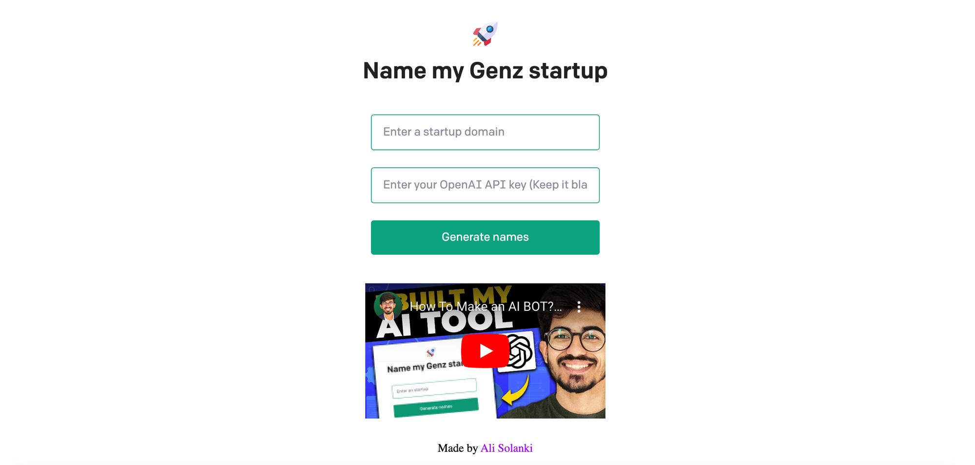 GenZ Startup Name Generator with OpenAI
